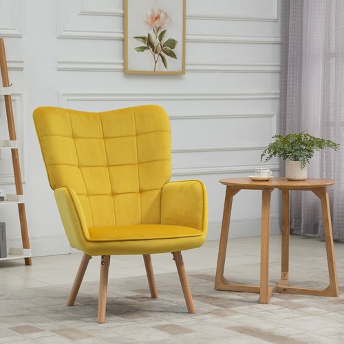 Velvet wingback accent chair - wingback,