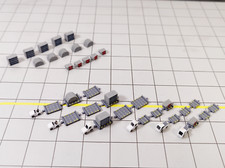 6x White TUG & DOLLY ULD CARGO TRAILERS Airport GSE Vehicle Models 1:400 Scale