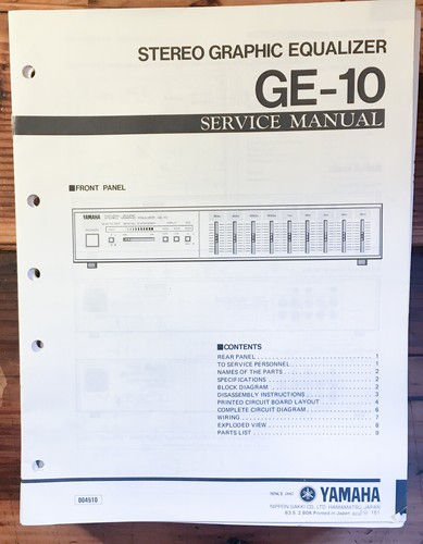 Yamaha graphic equalizer - ge-10,