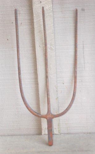 Antique primitive steel tine - primitive, 3