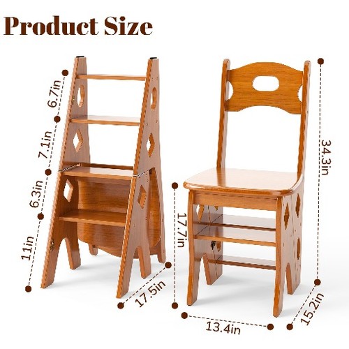 Wooden library step - library, ladder