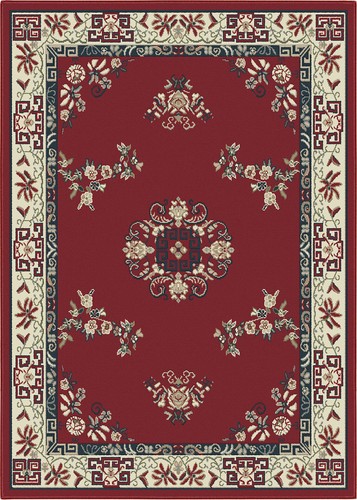 Traditional red medallion rug - traditional,