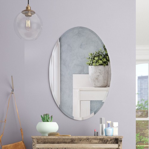 Bevelled edge oval glass - edge,