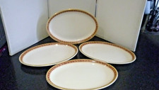 Sampson Bridgwood Ironstone red and gold edged 4x Serving plates 12"***