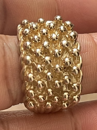 375 9ct yellow keeper ring - ,