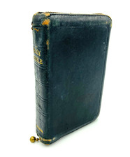Vintage Military Zippered Pocket Holy Bible - Old & New Testament Leather Gilded