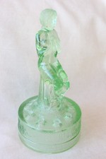 Art Deco Green Glass Seated