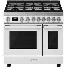 Smeg Range Cooker White CPF92GMWH 90cm Portofino Dual Fuel A Graded (CH-1832)