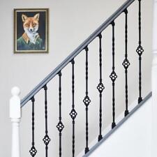 Double Twist & Basket Metal Black Stair Spindle - With or Without Brackets