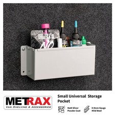 Small Universal Storage Box Pocket - Can, Tape, Tools - Garage,Shed,Van racking 