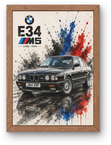 Bmw e34 poster classic - e34,