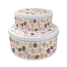 Personalised Hands Off Novelty Cake Tins Set - Round Baking Storage Gift