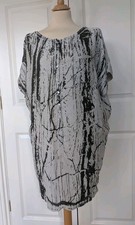 ZARA PALE GREY SILK PRINTED TUNIC COCOON DRESS SIZE MEDIUM EXCELLENT CONDITION