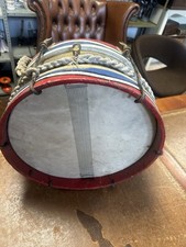 Antique British Army Military Side Snare Drum With Brass Body 50x38cm