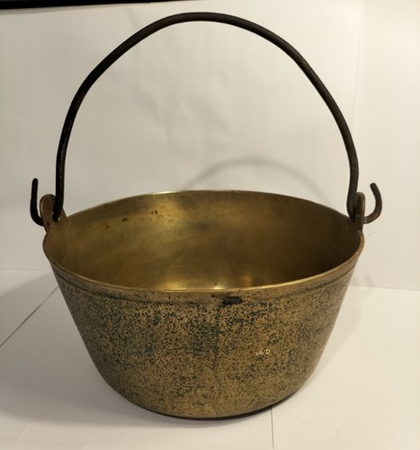 Brass jam pan with handle - pan,
