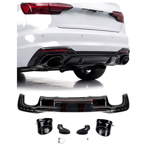 Rear diffuser gloss black - rear,