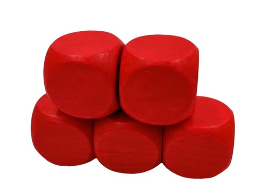 Red wooden dices dice - wooden,