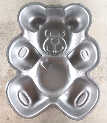 Teddy bear aluminum cake pan - aluminum,