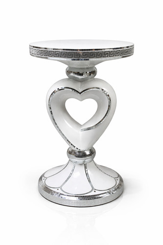White venetian mirrored table - white,