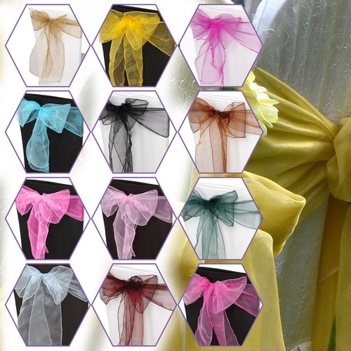100pcs organza sashes chair - 1-100pcs,