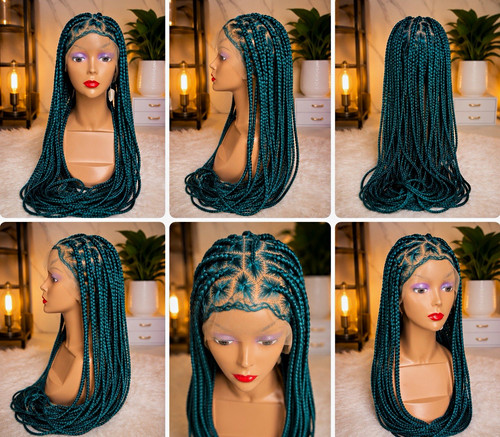 Green braided wig lace - wig, front