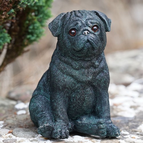 Sitting pug resin puppy dog - sitting,