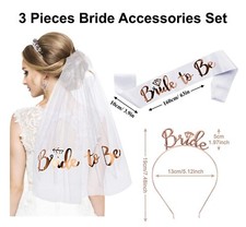 3 Pcs Set BRIDE TO BE Veil