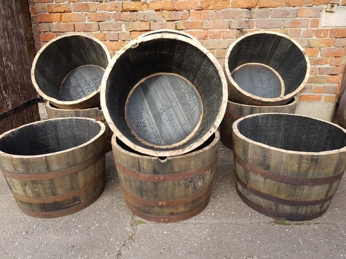 Half oak whiskey barrel - whiskey,