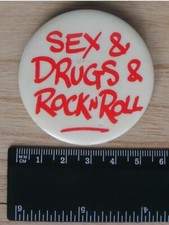 Sex & Drugs & Rock 'N' Roll - Ian Dury Large Badge Blockheads Rare Punk