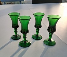 Set Four Vintage Green Sherry