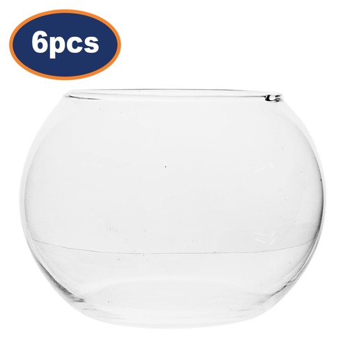 Clear glass bowl vase 6pcs - clear,