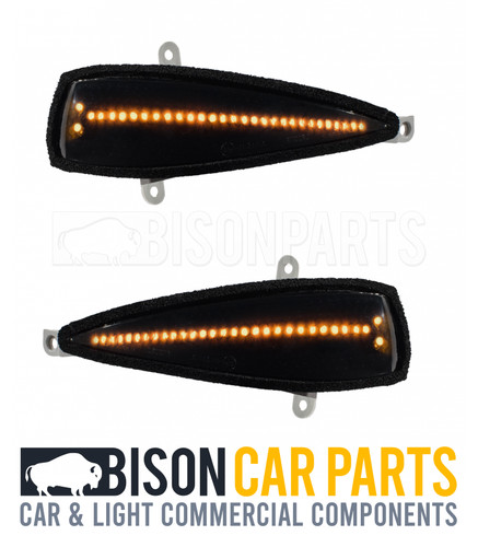Led black wing mirror - 2x,