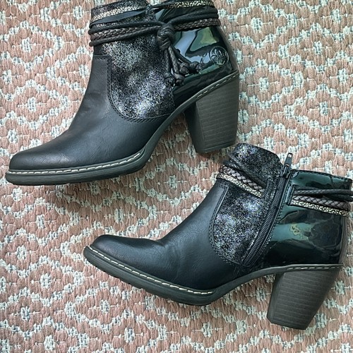 Rieker black ankle - rieker, boots