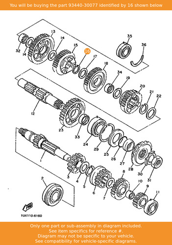 Yamaha circlip 93440 30077 - circlip,, 93440-30077