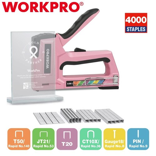 Workpro staple gun - workpro, 6-in-1