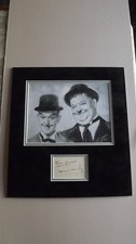 LAUREL & HARDY genuine signature mounted with photo print