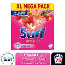 Surf XL Mega Pack Tropical Lily Laundry Washing Powder 75 Washes, 3.75 kg
