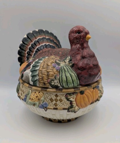 Vintage colorful turkey soup - colorful,
