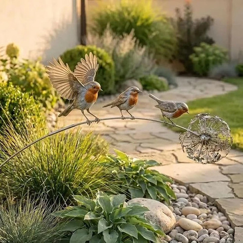 Robin garden stake - garden,