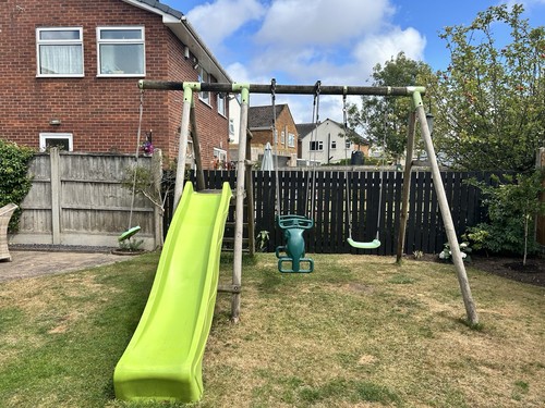 Plum double swing and slide - plum,