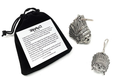 Indian skull bell with - indian, zipper