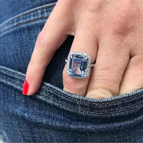00ct emerald cut blue - blue, topaz