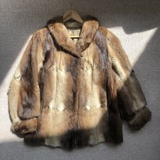 Vintage Real Rabbit Fur Coat – Size 