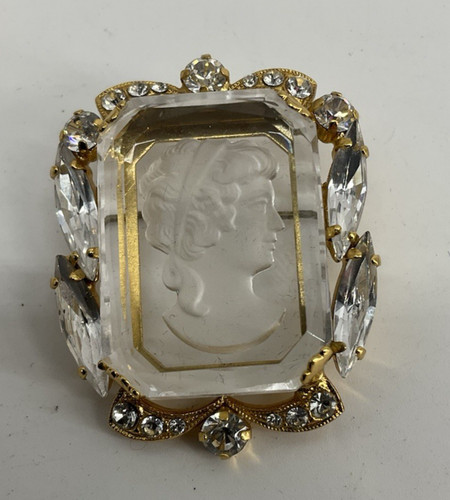 Vintage glass intaglio cameo - vintage,