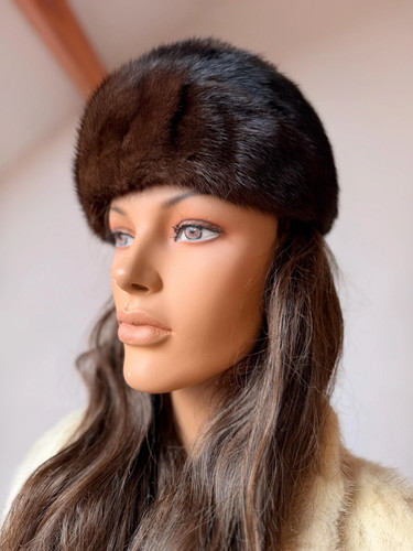 Brown mink fur - brown,
