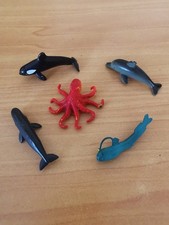 Vintage Sea Life Animal Bundle Mini Figures Orca Octopus Dolphin Fish