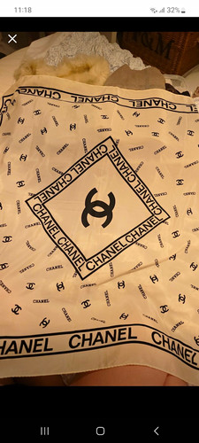 Chanel logo print silk - print,