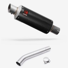 Lextek Carbon Fibre GP8C GP Stubby Exhaust 240mm with Link Pipe Silencer Chrome