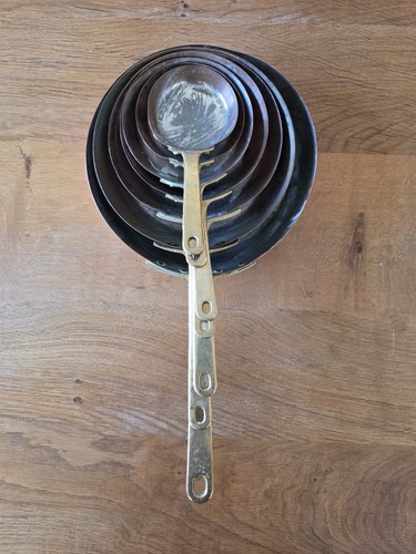 Vintage copper saucepans set - copper,