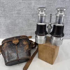 VINTAGE CASED GERMAN  VOIGTLANDER Binoculars Aluminium & Leather - lightweight